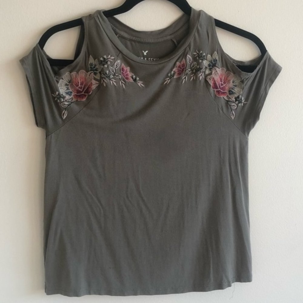 Soft & Sexy Cold Shoulder Embroidered Floral Top